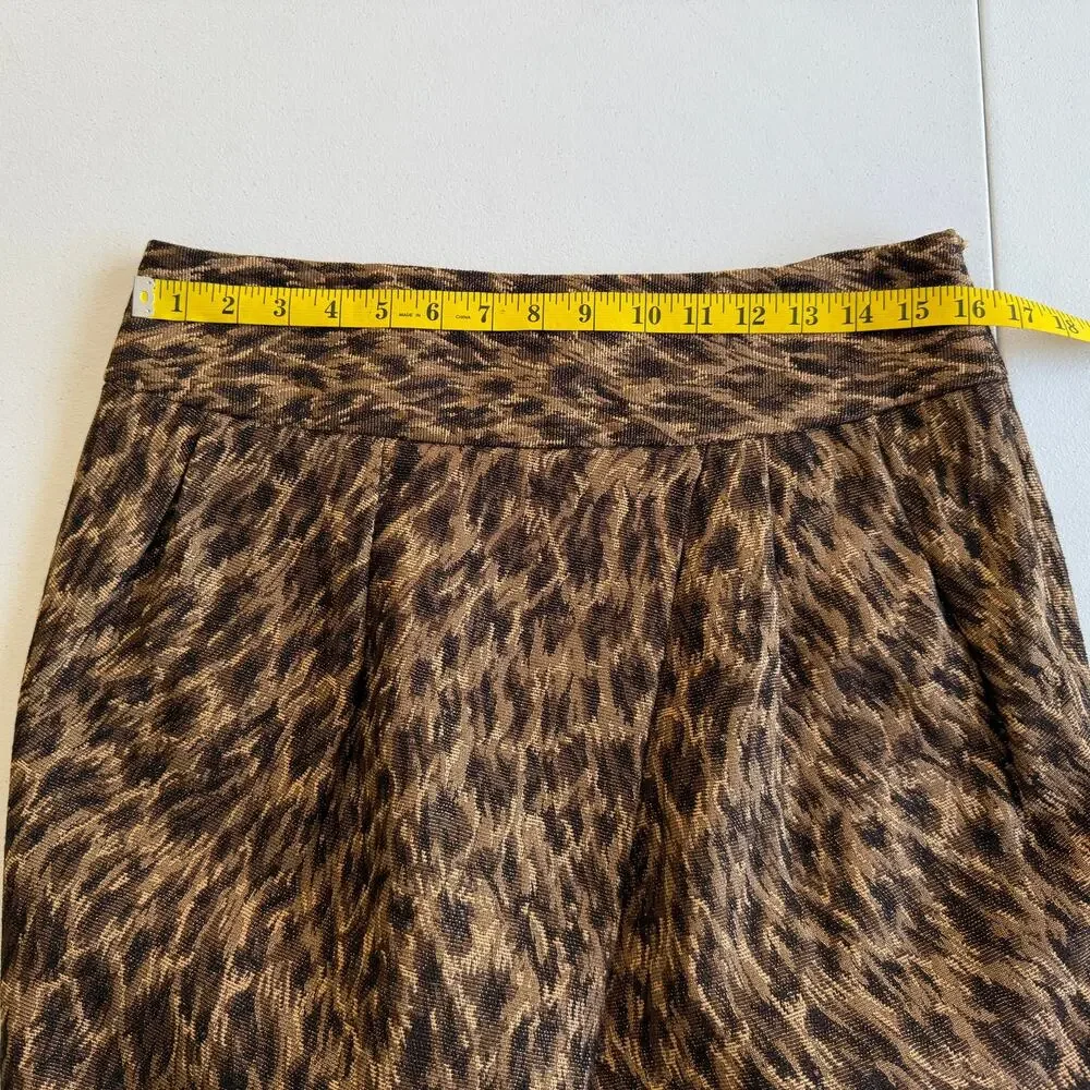 Vintage Y2K Adrienne Vittadini Animal Print Metallic Pencil Skirt 10 NWOT